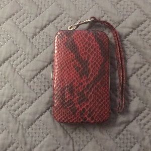 Faux Snake Skin Phone Wallet